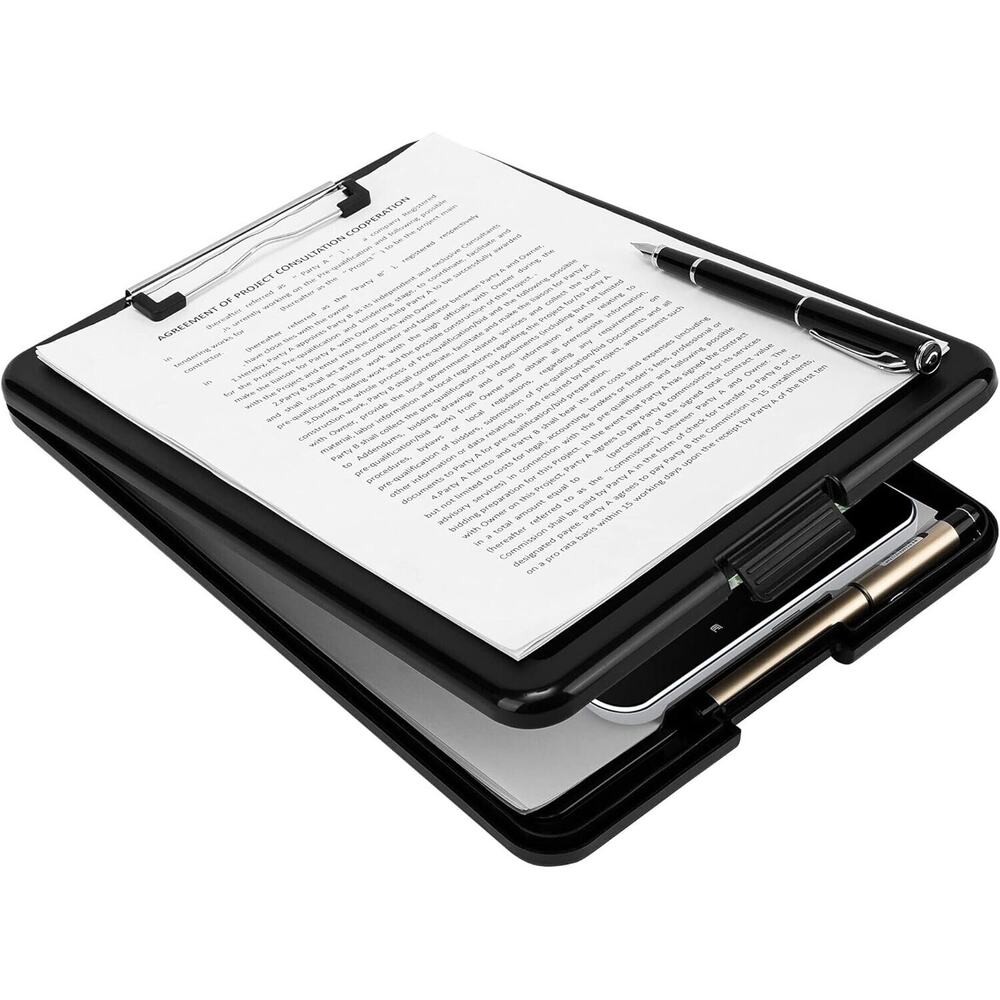 🔥Universal Storage Clipboard 1/2" Capacity 8 1/2 x 11 1 Compartment Black NWT🔥